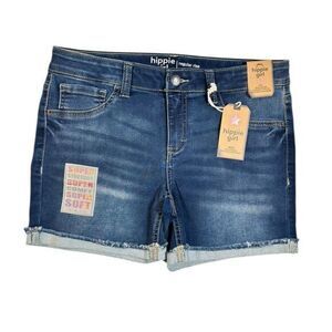 NWT Hippie Girl Youth Girls Denim Jean Cut Off Regular Rise Shorts - Size 14